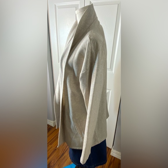 Lands' End Mushroom Heather Sweatshirt Cardigan - Picture 6 of 7